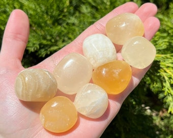 Honey Calcite - Ethically sourced from Peru - 1" - 1.5" Inch Hand Polished Stones