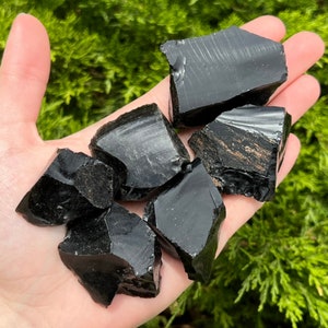 Black Obsidian Raw Stone - Ethically sourced from Brazil - AA Grade 1&quot; - 2&quot; Inch Stones