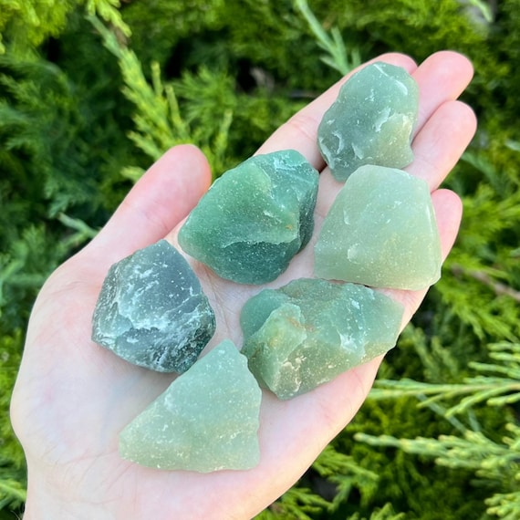 Green Aventurine - Ethically sourced from Brazil - 1" - 1.5" Inch Raw Stones