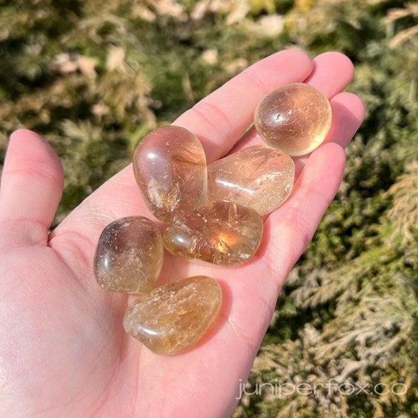 Natural Citrine Tumbled Stone - Ethically sourced from Brazil - AAA Grade 1" - 1.5" in.