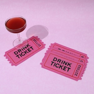 Drink Ticket Cocktail Napkins, Coffee Table decor, Hostess Gift, Housewarming Gift