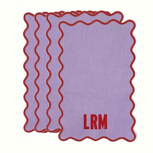 Personalized Lilac Rectangle Cocktail Napkins, Custom Cocktail Napkins, Monogrammed Napkins, Table Coasters image 3