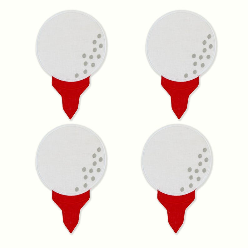 Golf Tee Linen Cocktail Napkins - Set of 4