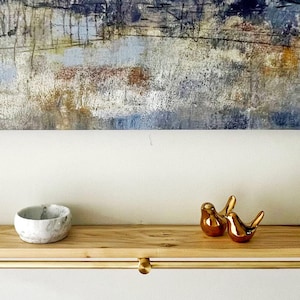 Solid Brass Wall Shelf | Brushed Brass Floating-Style Shelf for Entryway, Kitchen & Living Room | Custom Sizes Available by Cortavelle
