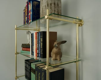 Luxury Brass Shelving Sleek Three-Tier Open Design