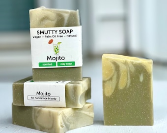 Mojito Soap, Spearmint Soap, All Natural, Vegan, Palm Oil Free