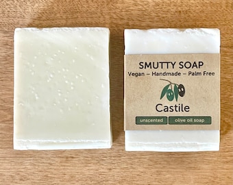 Unscented Olive Oil Castile Soap: Vegan, Palm Oil Free