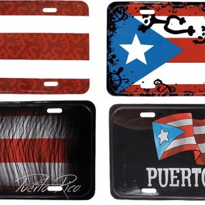 Lot of 4 Puerto Rico Flag 6"x12" Aluminum License Plate Tag ( Tablilla