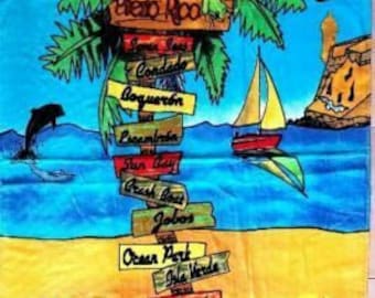 Puerto Rico Rican Beautiful Beach Pool Towel Playas PR Boricua Souvenir