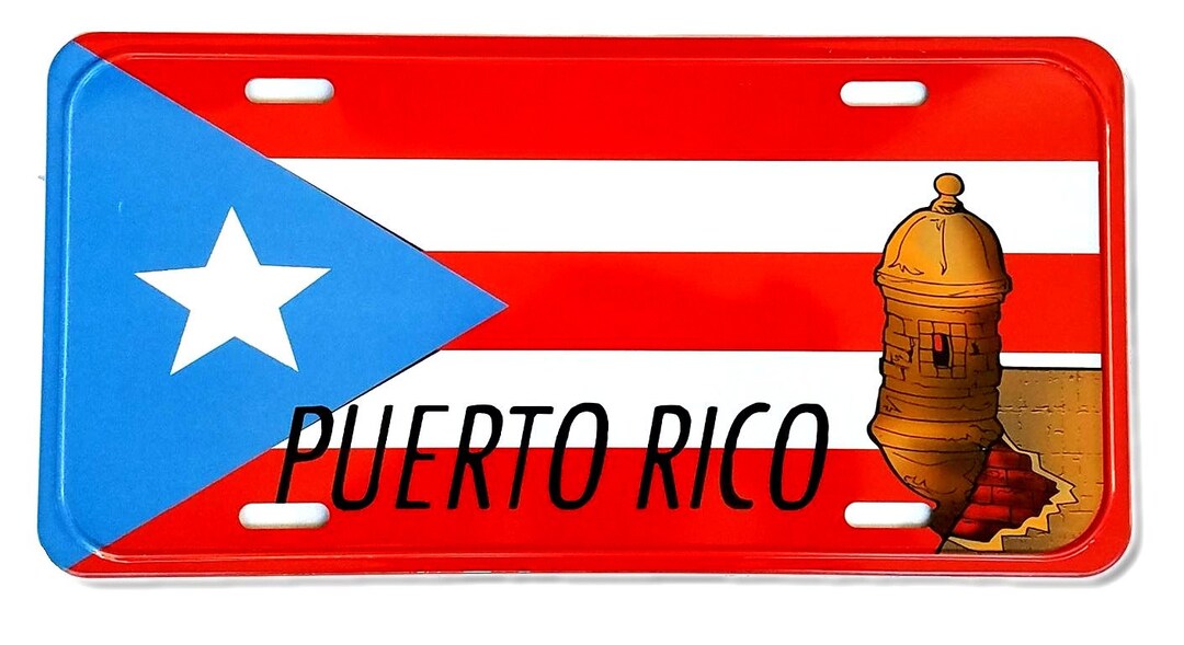 Puerto Rico Rican Lettering 6x12 Aluminum License Plate Tag