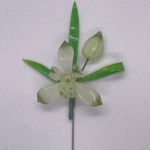 Orchideenblütenbrosche für Frauen, Blumenbrosche, Symbol der Liebe, Modeaccessoires, handgemachter Schmuck, Orchideenliebhaberin, Hochzeitsschmuck