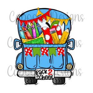 Back to School Truck Digital Design png jpeg