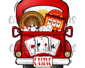 Design digital de caminhão de cassino png jpeg