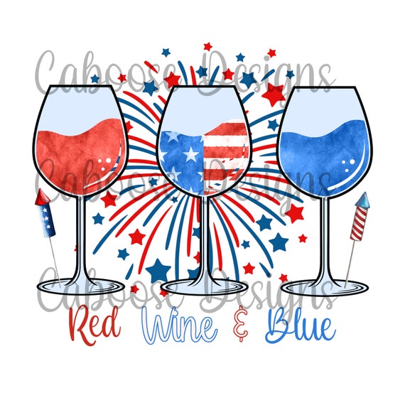 Red Wine and Blue Digital Design Png Jpeg Etsy