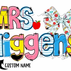 Custom Teacher name digital design png jpg