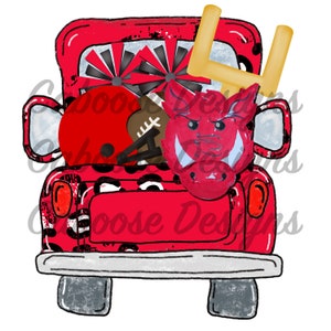 Black and Red Hog Truck Digital Design png jpeg