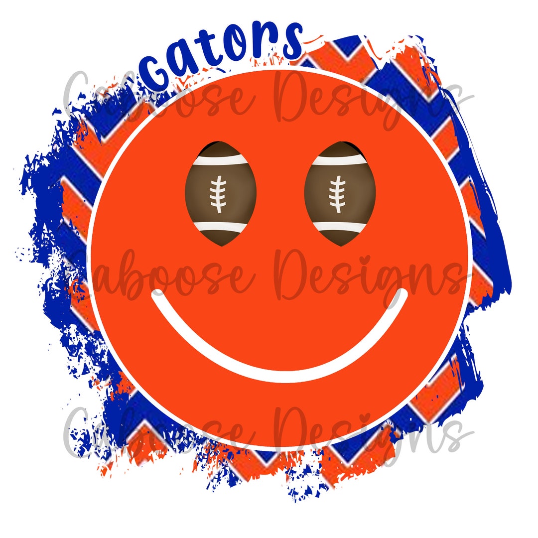 Football Smiley Orange and Blue Digital Design Png Jpeg - Etsy