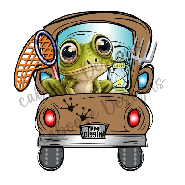 Frog Gigging Truck Digital Design png jpeg