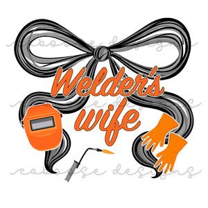 Welders wife with bow digital design png jpg