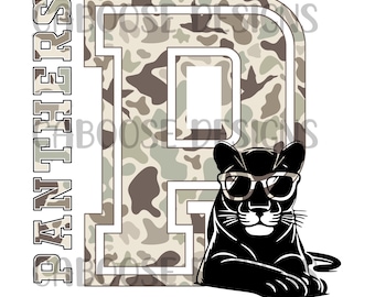 Camo Panthers Digital Design png jpg