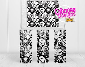 Horror Movie Tumbler 20oz Skinny Tapered and Straight png