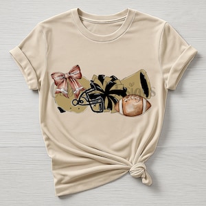 Black and Gold Football Bow Digital Design png jpg