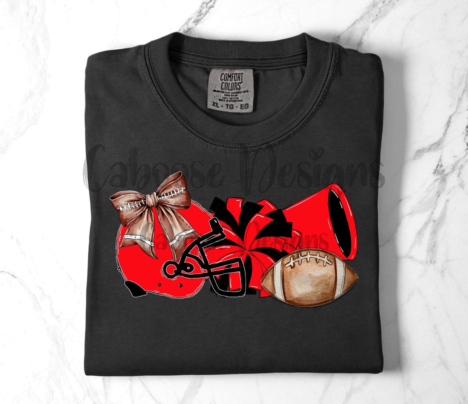 Bright Red and Black Football Digital Design Png Jpg - Etsy