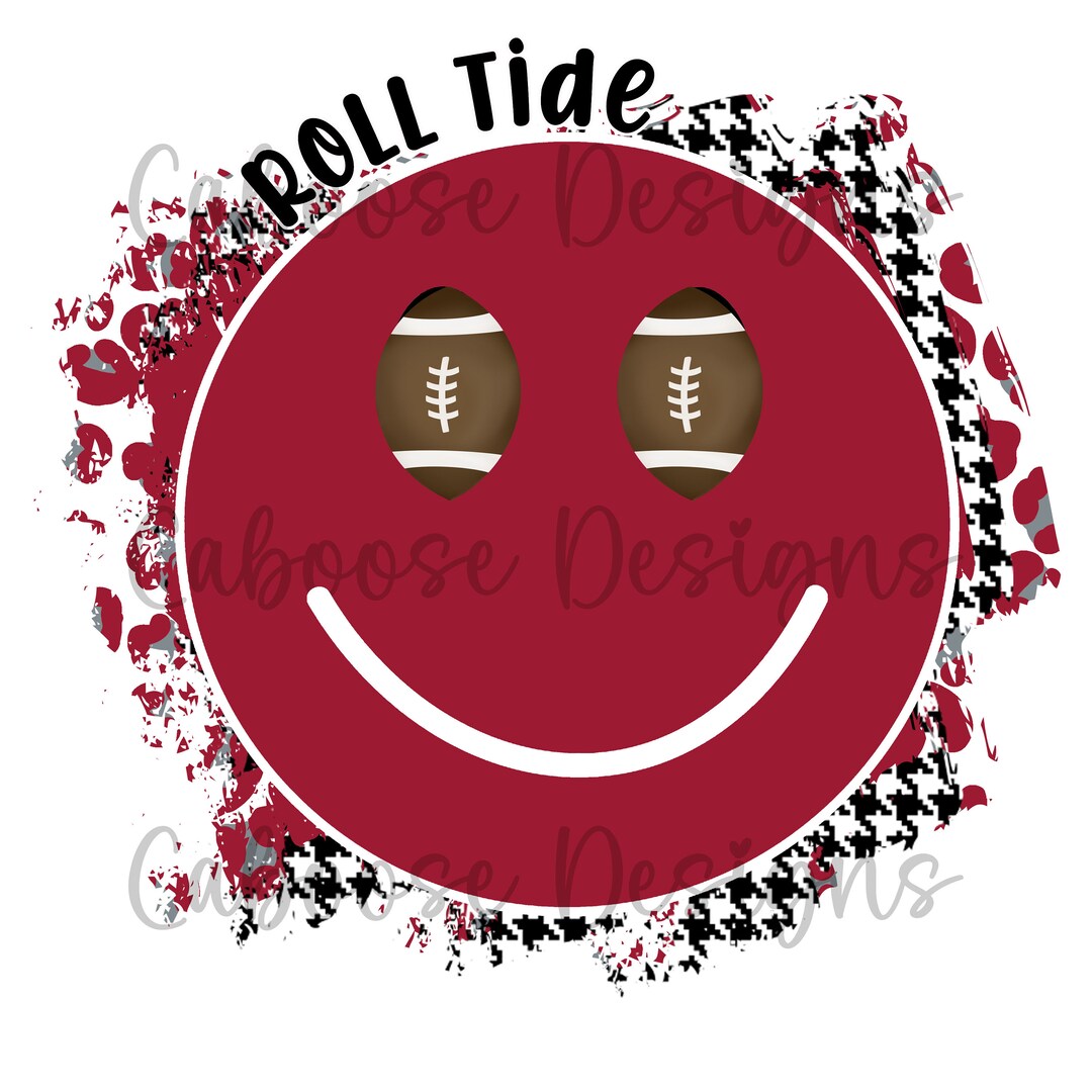 Football Smiley Crimson and White Digital Design - Etsy