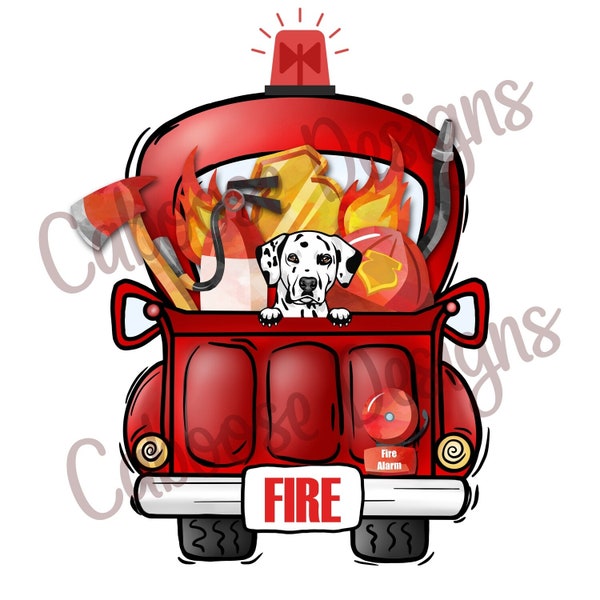 Fire Truck Digital Design png jpeg
