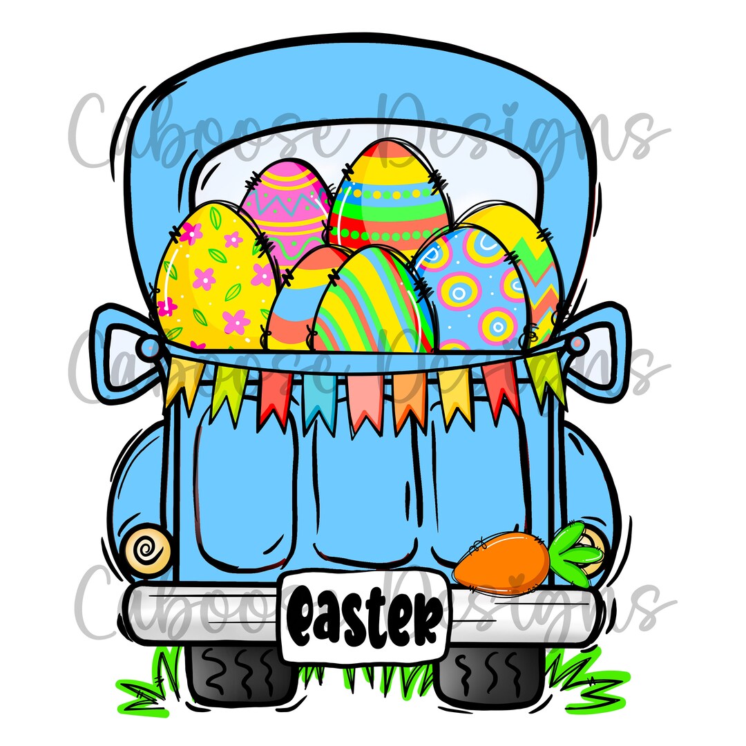 Easter Egg Truck Digital Design Png Jpeg - Etsy