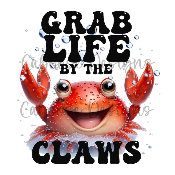 Cute crab digital design png jpeg