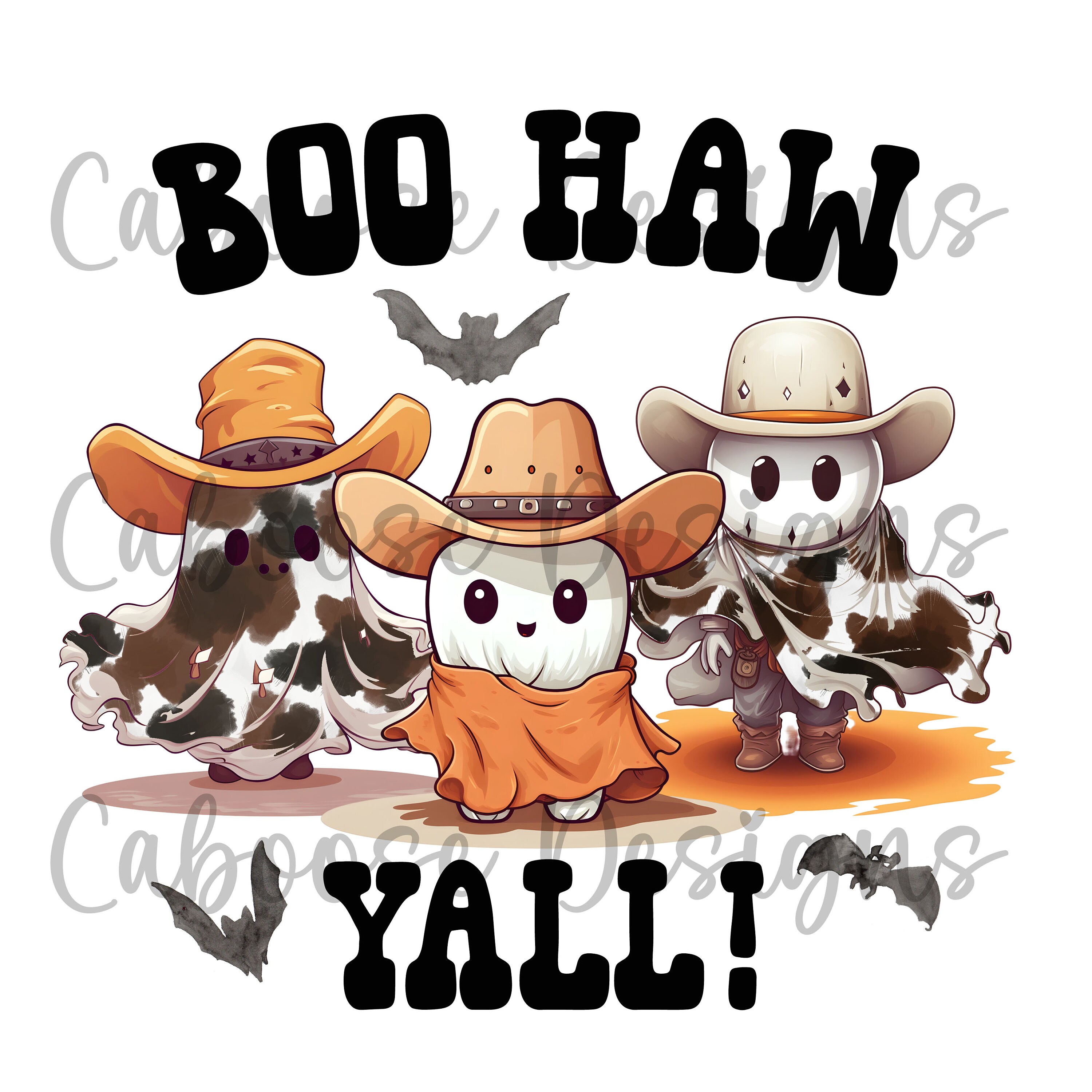 Wester ghosts Boo Haw Y'all Digital Design png jpeg
