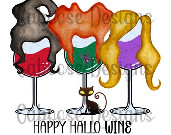 Happy Hallo-Wine Digital Design png jpeg