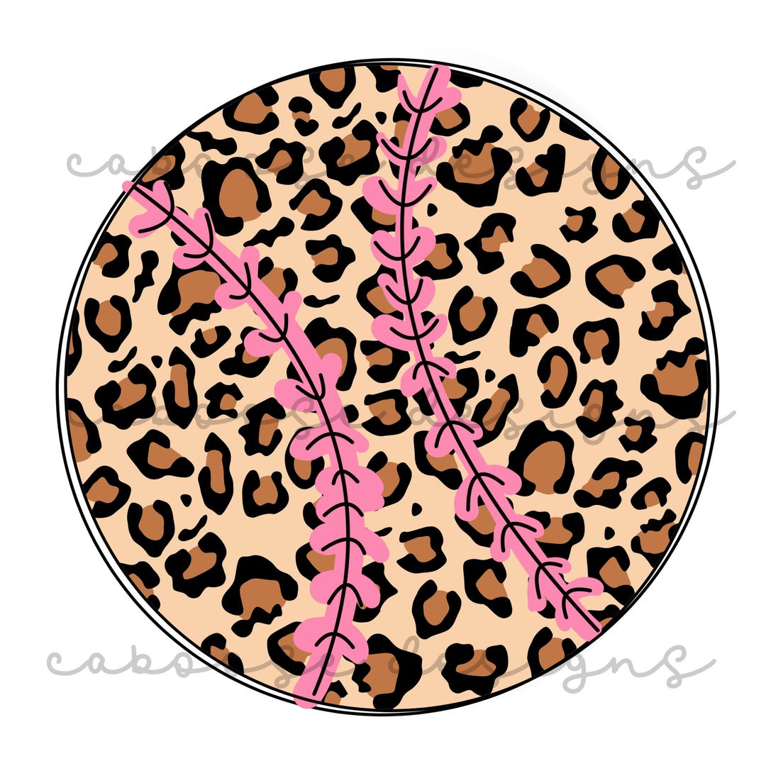 Pink Baseball Pattern Leopard and Pink Baseball Design Png Jpg - Etsy