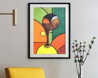 Colourful African Art Printable On Frame Fabric Downloadable African Painting