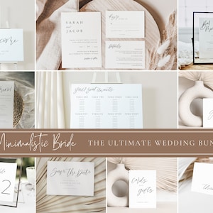 Wedding Sign Bundle | Minimalist Wedding Signs | Wedding Sign Template | Minimalist Wedding Signage | Canva Templates | Wedding Templates
