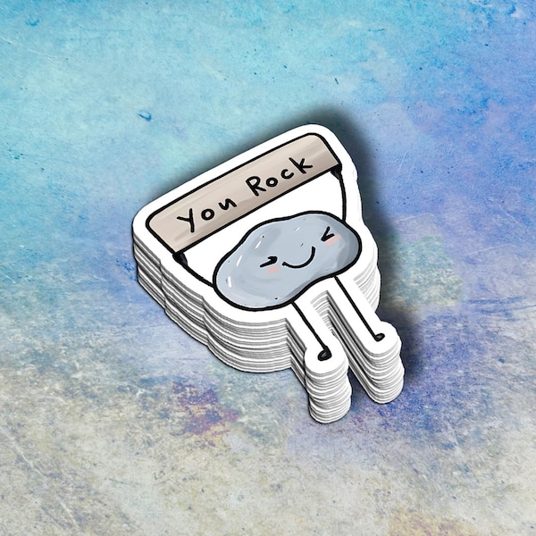 You Rock Sticker: Motivational Laptop, Water Bottle Decal - Dishwasher Safe