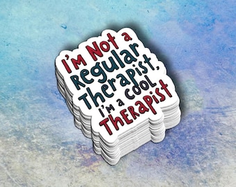 Funny Cool Therapist Sticker: Laptop, Water Bottle Decal - Dishwasher Safe