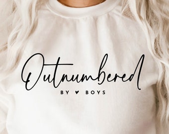 Outnumbered by Boys Svg, Mother's Day, Mom of Boys, Mama Life Svg, Funny Motherhood Quotes Sayings Design, File Digital Download