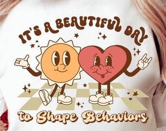 Behavior Analyst Png, Behavioral Therapist Sublimation Designs, Aba Bcba Rbt Png File for Sublimation and Print, Retro Groovy Vintage