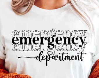 Emergency Department Svg, ER Nurse Svg, Emergency Nurse Svg, Emergency Room Svg Png, ER Nurse Gift, Retro Groovy Stacked, Digital Download