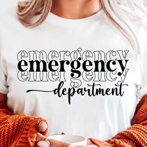 Emergency Department Svg, ER Nurse Svg, Emergency Nurse Svg, Emergency Room Svg Png, ER Nurse Gift, Retro Groovy Stacked, Digital Download