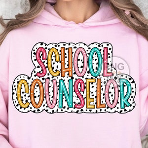 School Counselor Png, Psychologist Sublimation Designs, Dalmatian Dots, Guidance Counselor Png, Retro Groovy, Print File Digital Download