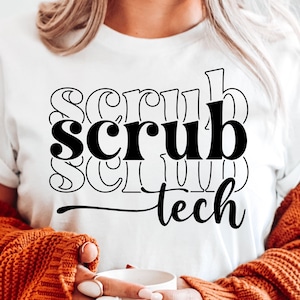 Scrub Tech Svg, Surgical Tech Svg, Surgical Technician Svg, Surg Tech Gift, Surgical Nurse Svg Png, Retro Groovy Stacked, Digital Download
