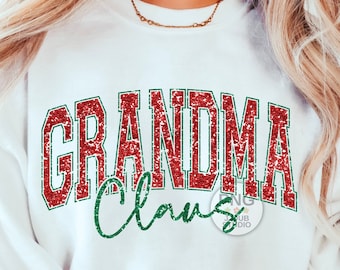 Grandma Claus Png, Christmas Granny Sublimation Design, Christmas Gigi Png, Varsity Christmas Png, Print File Digital Download