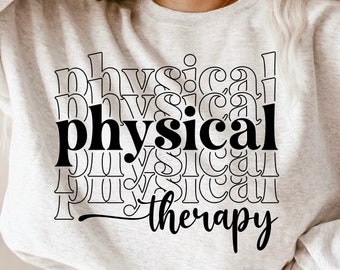 Physical Therapy Svg, Physical Therapist Svg, PT Svg, Medical Workers Gift, Healthcare Svg Png, Retro Groovy Stacked, Digital Download File