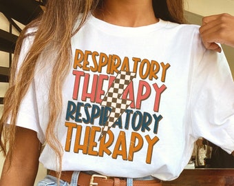 Respiratory Therapy Png, Respiratory Therapy Sublimation Design, Respiratory Therapist Png, Retro Checkered Lightning Bolt