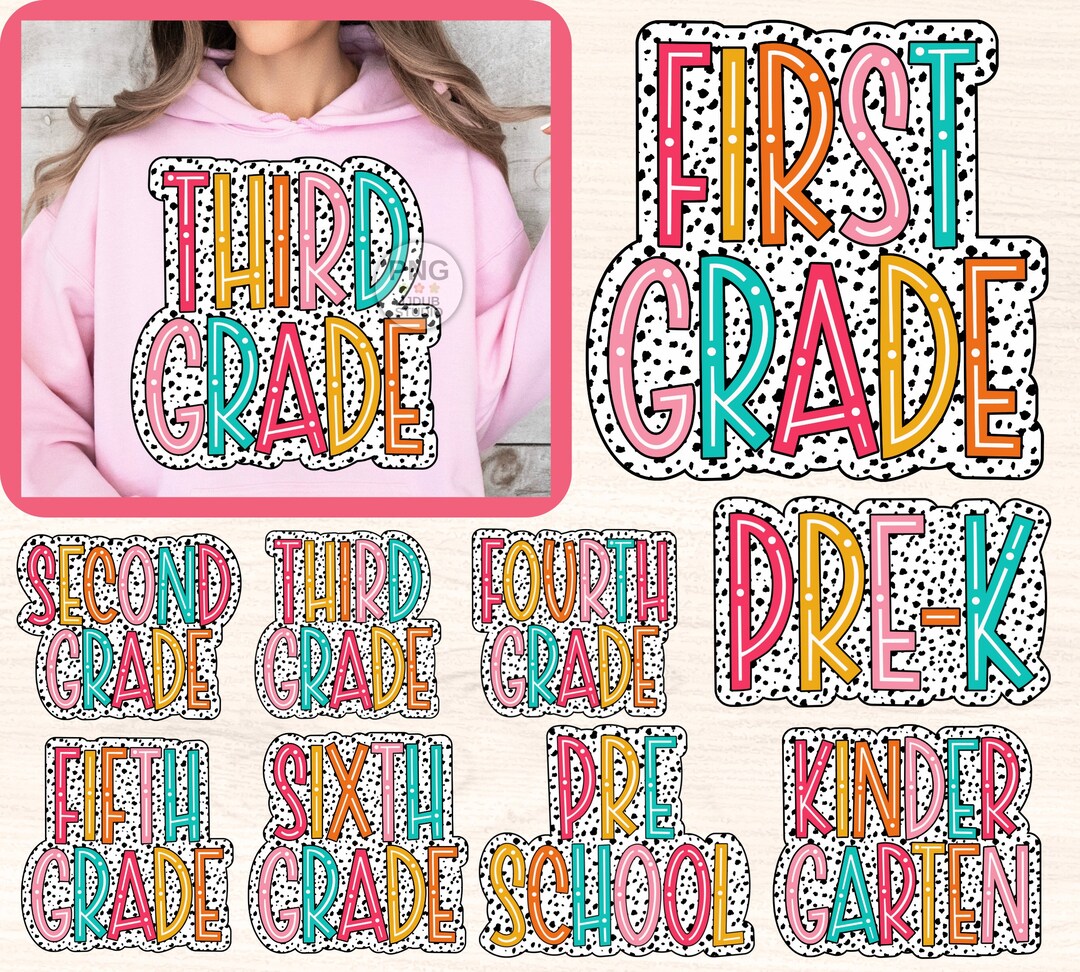 School Grades Png Bundle, First Second Third Fourth Dalmatian Dots ...