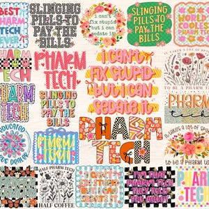 Pharmacy Tech Png Bundle, Pharm Tech Sublimation Designs, Pharmacy Technician Png, Cpht Png, Retro Groovy Floral Checkered Bow Printable