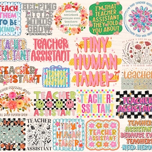 Teacher Assistant Png Bundle, Educational Assistant Png, Back to School Gift, Instructional Assistant Png, Teacher Aide Sublimation Designs